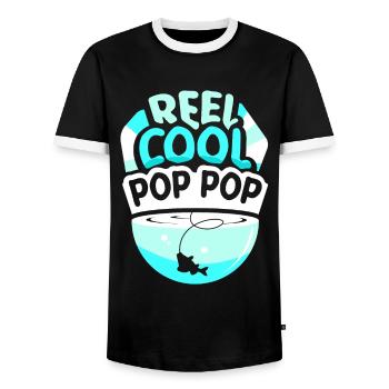Reel Cool Opa Fischen Fischer Angler Angeln - Männer Kontrast-T-Shirt - Schwarz/Weiß - Vorne - AI Model Female 172 light (172cm) & AI Model Male 178 light (178cm)