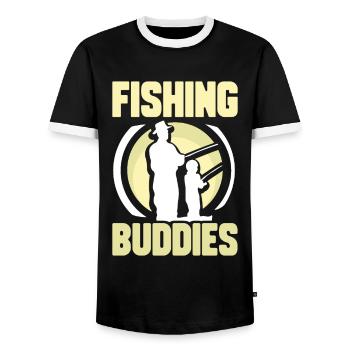 Amis pêcheurs Ami pêcheur Ami pêcheur - T-shirt contrasté Homme - noir/blanc - Devant - AI Model Female 172 light (172cm) & AI Model Male 178 light (178cm)