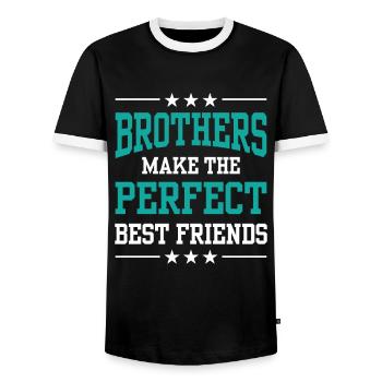 Brüder Sind Die Perfekten Besten Freunde Freund - Männer Kontrast-T-Shirt - Schwarz/Weiß - Vorne - AI Model Female 172 light (172cm) & AI Model Male 178 light (178cm)