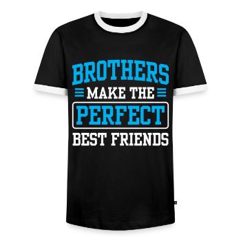 Brüder Sind Die Perfekten Besten Freunde Freund - Männer Kontrast-T-Shirt - Schwarz/Weiß - Vorne - AI Model Female 172 light (172cm) & AI Model Male 178 light (178cm)