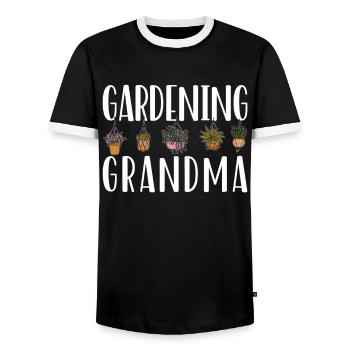 Gartenarbeit Oma Gärtnerin Großmutter Garten - Männer Kontrast-T-Shirt - Schwarz/Weiß - Vorne - AI Model Female 172 light (172cm) & AI Model Male 178 light (178cm)