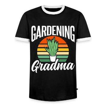Gartenarbeit Oma Garten Großmutter Gärtnerin - Männer Kontrast-T-Shirt - Schwarz/Weiß - Vorne - AI Model Female 172 light (172cm) & AI Model Male 178 light (178cm)