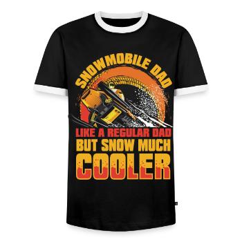 Snowmobile Dad Snow Much Cooler Motorschlitten - Männer Kontrast-T-Shirt - Schwarz/Weiß - Vorne - AI Model Female 172 light (172cm) & AI Model Male 178 light (178cm)