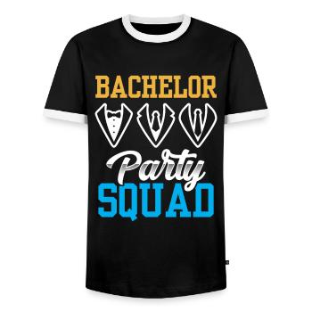 Bachelor Party Squad Bride Bachelor - T-shirt contrasté Homme - noir/blanc - Devant - AI Model Female 172 light (172cm) & AI Model Male 178 light (178cm)