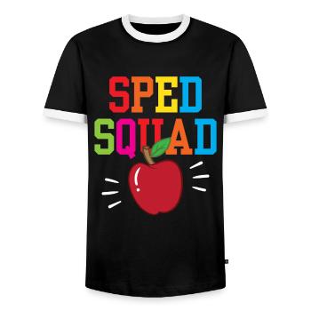 Équipe d’éducation spécialisée Profession Enseignante en éducation spécialisée - T-shirt contrasté Homme - noir/blanc - Devant - AI Model Female 172 light (172cm) & AI Model Male 178 light (178cm)