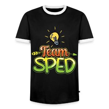Team Special Education Special Education Teacher Profession - Men's Ringer Shirt - black/white - Front - AI Model Female 172 light (172cm) & AI Model Male 178 light (178cm)