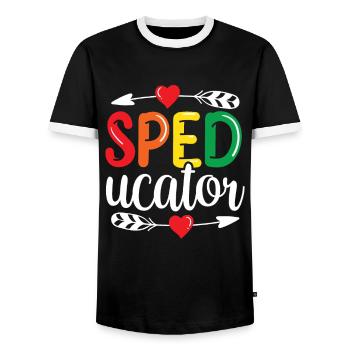 Sped-Ucator Profession Éducation spéciale Éducation spécialisée Éducation spéciale - T-shirt contrasté Homme - noir/blanc - Devant - AI Model Female 172 light (172cm) & AI Model Male 178 light (178cm)