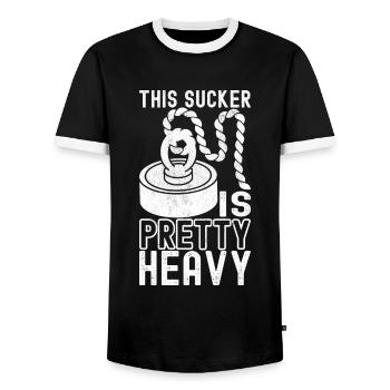 Magnet Fischer Magnet Pêche - T-shirt contrasté Homme - noir/blanc - Devant - AI Model Female 172 light (172cm) & AI Model Male 178 light (178cm)