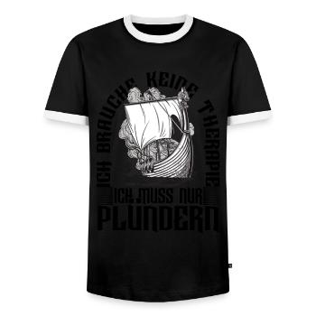 Wikinger Nordische Mythologie - Männer Kontrast-T-Shirt - Schwarz/Weiß - Vorne - AI Model Female 172 light (172cm) & AI Model Male 178 light (178cm)