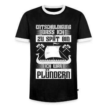 Wikinger Nordische Mythologie - Männer Kontrast-T-Shirt - Schwarz/Weiß - Vorne - AI Model Female 172 light (172cm) & AI Model Male 178 light (178cm)