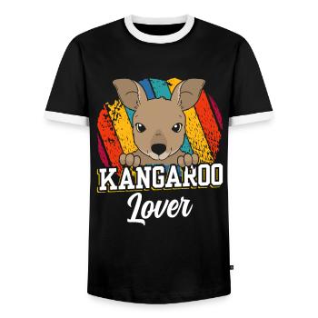 Känguru Liebhaber Australien Kängurus Tier - Männer Kontrast-T-Shirt - Schwarz/Weiß - Vorne - AI Model Female 172 light (172cm) & AI Model Male 178 light (178cm)