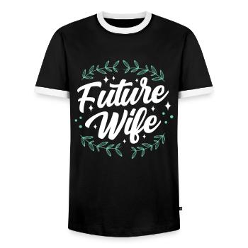 Zukünftige Ehefrau Bräute Hochzeit Braut Party - Männer Kontrast-T-Shirt - Schwarz/Weiß - Vorne - AI Model Female 172 light (172cm) & AI Model Male 178 light (178cm)