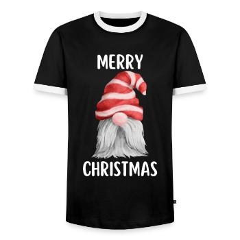 Joyeux Noël Drôle de Chemise de Noël - T-shirt contrasté Homme - noir/blanc - Devant - AI Model Female 172 light (172cm) & AI Model Male 178 light (178cm)