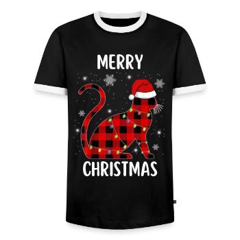 Merry Christmas Lustiges Weihnachtsshirt - Männer Kontrast-T-Shirt - Schwarz/Weiß - Vorne - AI Model Female 172 light (172cm) & AI Model Male 178 light (178cm)