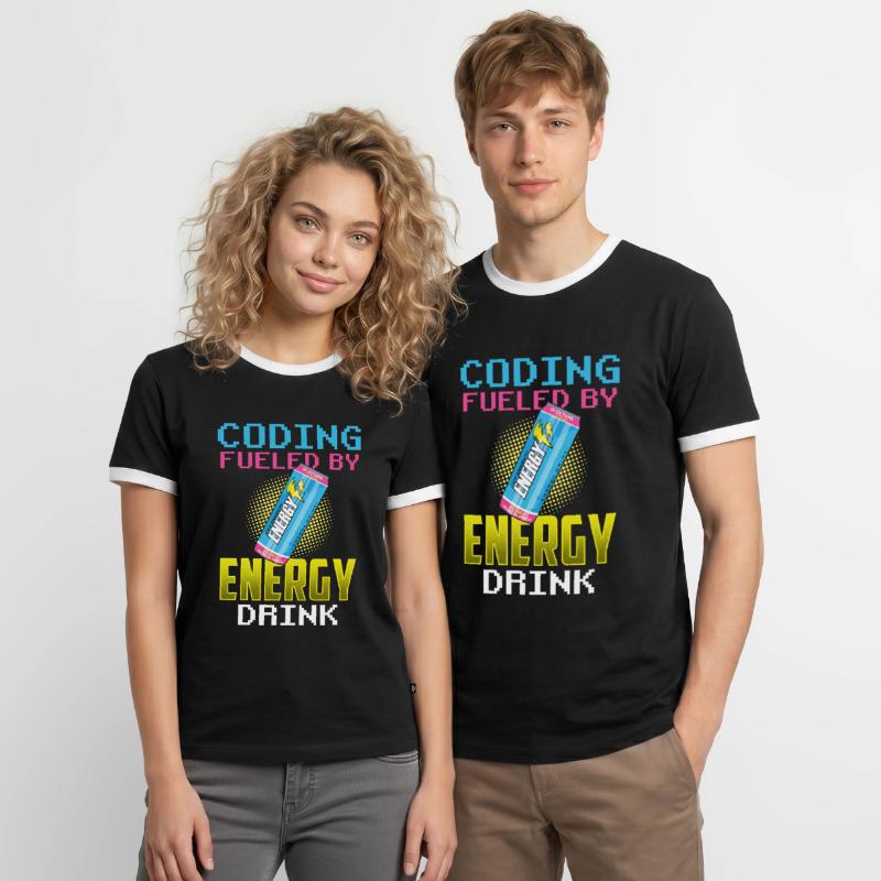 Programmation avec le code de codage Energydrinks Coder T-shirt contrasté Homme