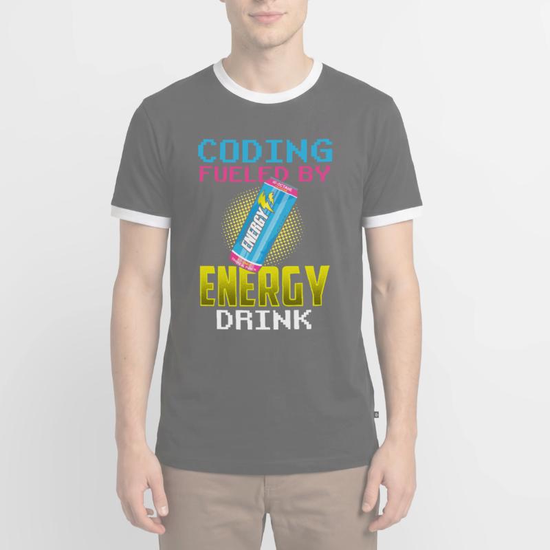 Programmation avec le code de codage Energydrinks Coder T-shirt contrasté Homme