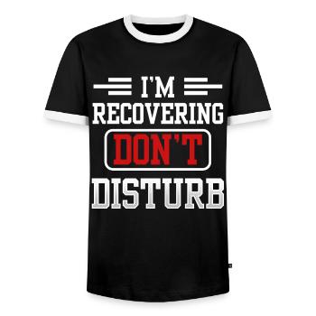 Je s’il vous plaît ne pas déranger la récupération - T-shirt contrasté Homme - noir/blanc - Devant - AI Model Female 172 light (172cm) & AI Model Male 178 light (178cm)