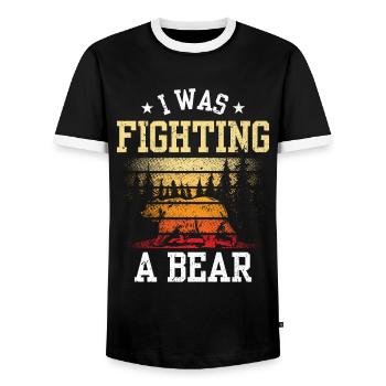 I have struggled with a bear recovery patient - Men's Ringer Shirt - black/white - Front - AI Model Female 172 light (172cm) & AI Model Male 178 light (178cm)
