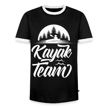Kayak Team Kayaking Kayaking Kayakers - Men's Ringer Shirt - black/white - Front - AI Model Female 172 light (172cm) & AI Model Male 178 light (178cm)