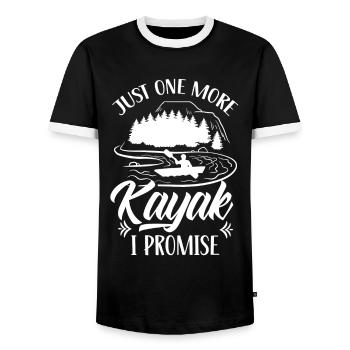 Only one more kayak promised kayaking - Men's Ringer Shirt - black/white - Front - AI Model Female 172 light (172cm) & AI Model Male 178 light (178cm)