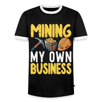 Chercheurs d’or Extraction d’or - T-shirt contrasté Homme - noir/blanc - Devant - AI Model Female 172 light (172cm) & AI Model Male 178 light (178cm)