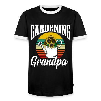 Gardening Grandpa Grandfather Gardener Garden - Men's Ringer Shirt - black/white - Front - AI Model Female 172 light (172cm) & AI Model Male 178 light (178cm)