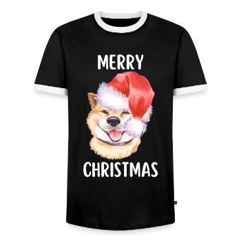 Joyeux Noël Drôle de Chemise de Noël - T-shirt contrasté Homme - noir/blanc - Devant - AI Model Female 172 light (172cm) & AI Model Male 178 light (178cm)