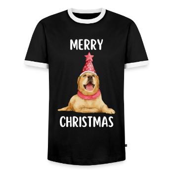 Joyeux Noël Drôle de Chemise de Noël - T-shirt contrasté Homme - noir/blanc - Devant - AI Model Female 172 light (172cm) & AI Model Male 178 light (178cm)