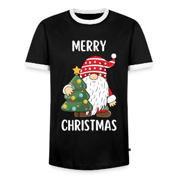 Merry Christmas Lustiges Weihnachtsshirt - Männer Kontrast-T-Shirt - Schwarz/Weiß - Vorne - AI Model Female 172 light (172cm) & AI Model Male 178 light (178cm)
