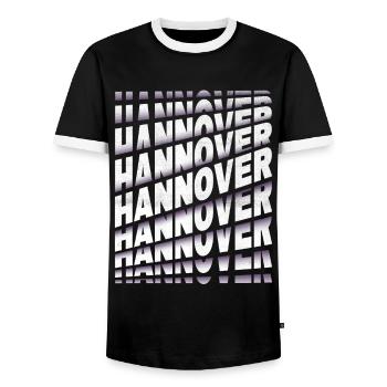 Hanover Allemagne City Font Skyline Accueil - T-shirt contrasté Homme - noir/blanc - Devant - AI Model Female 172 light (172cm) & AI Model Male 178 light (178cm)