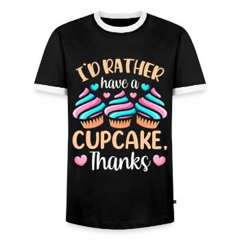 Ich Hätte Lieber Einen Cupcake Danke Cupcakes Süß - Männer Kontrast-T-Shirt - Schwarz/Weiß - Vorne - AI Model Female 172 light (172cm) & AI Model Male 178 light (178cm)