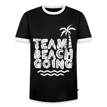 Team Beachgoing Beach Beachgoers Beach Holiday - Men's Ringer Shirt - black/white - Front - AI Model Female 172 light (172cm) & AI Model Male 178 light (178cm)