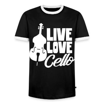 Life Dear Cello Musicien Violoncelliste Violoncelles - T-shirt contrasté Homme - noir/blanc - Devant - AI Model Female 172 light (172cm) & AI Model Male 178 light (178cm)