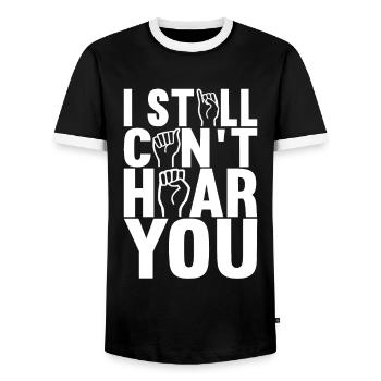 Taub Taubstumm Deaf - Männer Kontrast-T-Shirt - Schwarz/Weiß - Vorne - AI Model Female 172 light (172cm) & AI Model Male 178 light (178cm)