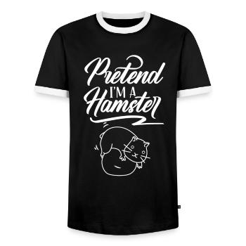 So Tun Als Wäre Ich Ein Hamster Besitzer Haustier - Männer Kontrast-T-Shirt - Schwarz/Weiß - Vorne - AI Model Female 172 light (172cm) & AI Model Male 178 light (178cm)