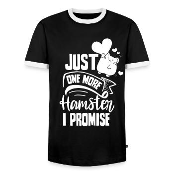 Nur Noch Ein Hamster Versprochen Besitzer Haustier - Männer Kontrast-T-Shirt - Schwarz/Weiß - Vorne - AI Model Female 172 light (172cm) & AI Model Male 178 light (178cm)