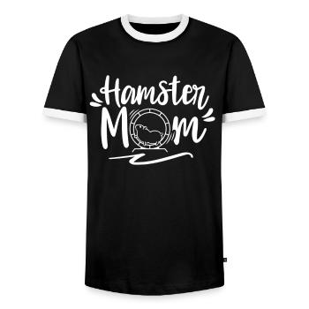 Hamster Mom Cute Hamster Owner Pet - Men's Ringer Shirt - black/white - Front - AI Model Female 172 light (172cm) & AI Model Male 178 light (178cm)
