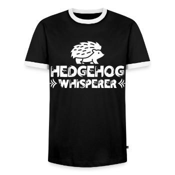 Hérisson Whisperer Mignon Pet Dictons - T-shirt contrasté Homme - noir/blanc - Devant - AI Model Female 172 light (172cm) & AI Model Male 178 light (178cm)