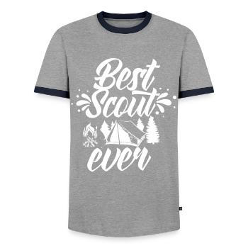 Bester Pfadfinder Überhaupt Zeltlager Sippe - Männer Kontrast-T-Shirt - Grau/Navy  - Vorne - AI Model Female 172 light (172cm) & AI Model Male 178 light (178cm)