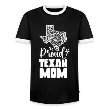 Stolze Texanische Mutter Texas Texaner Texanisch - Männer Kontrast-T-Shirt - Schwarz/Weiß - Vorne - AI Model Female 172 light (172cm) & AI Model Male 178 light (178cm)