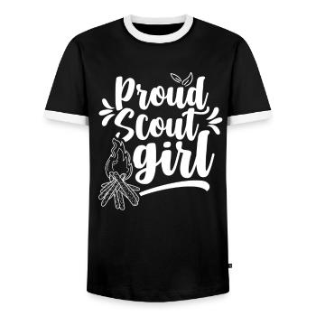 Fier camp du clan scout scout - T-shirt contrasté Homme - noir/blanc - Devant - AI Model Female 172 light (172cm) & AI Model Male 178 light (178cm)