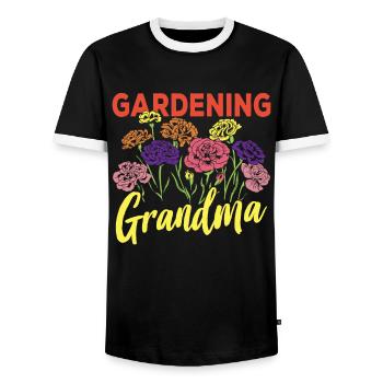 Gartenarbeit Oma Garten Großmutter Gärtnerin - Männer Kontrast-T-Shirt - Schwarz/Weiß - Vorne - AI Model Female 172 light (172cm) & AI Model Male 178 light (178cm)