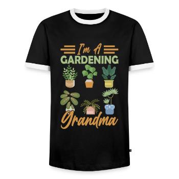 Ich Bin Eine Gärtnernde Oma Garten Großmutter - Männer Kontrast-T-Shirt - Schwarz/Weiß - Vorne - AI Model Female 172 light (172cm) & AI Model Male 178 light (178cm)