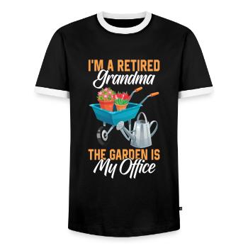 Ich Bin Eine Großmutter Im Ruhestand Oma Garten - Männer Kontrast-T-Shirt - Schwarz/Weiß - Vorne - AI Model Female 172 light (172cm) & AI Model Male 178 light (178cm)