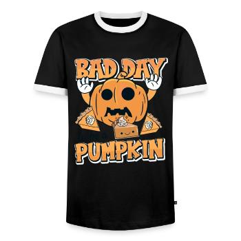 Its A Bad Day To Be A Pumpkin - Männer Kontrast-T-Shirt - Schwarz/Weiß - Vorne - AI Model Female 172 light (172cm) & AI Model Male 178 light (178cm)