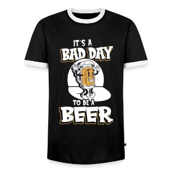 Its A Bad Day To Be A Beer - Männer Kontrast-T-Shirt - Schwarz/Weiß - Vorne - AI Model Female 172 light (172cm) & AI Model Male 178 light (178cm)