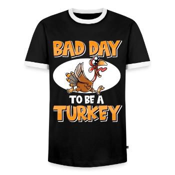 Its A Bad Day To Be A Turkey - Männer Kontrast-T-Shirt - Schwarz/Weiß - Vorne - AI Model Female 172 light (172cm) & AI Model Male 178 light (178cm)