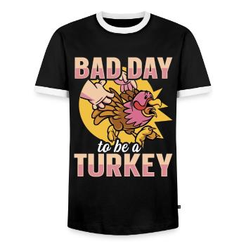 Its A Bad Day To Be A Turkey - Männer Kontrast-T-Shirt - Schwarz/Weiß - Vorne - AI Model Female 172 light (172cm) & AI Model Male 178 light (178cm)