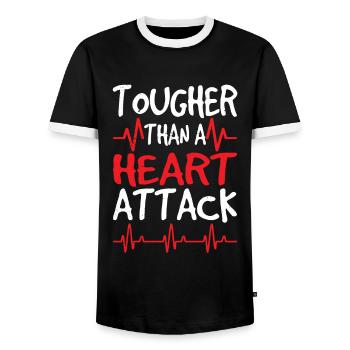 Härter Als Ein Herzinfarkt Herzanfall Herzattacke - Männer Kontrast-T-Shirt - Schwarz/Weiß - Vorne - AI Model Female 172 light (172cm) & AI Model Male 178 light (178cm)