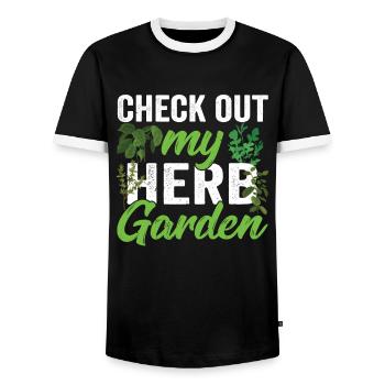 View my herb garden Herbs - Men's Ringer Shirt - black/white - Front - AI Model Female 172 light (172cm) & AI Model Male 178 light (178cm)